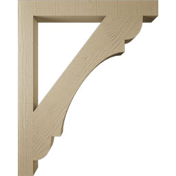 Ekena Millwork - BKTUR035X32X40OLY05RCPR - Timberthane Faux Wood Olympic Style Bracket, Block Ends, 3 1/2"W x 32"D x 40"H, Primed Tan