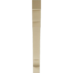 Ekena Millwork - BKTUR035X34X34OLY05RCPR - Timberthane Faux Wood Olympic Style Bracket, Block Ends, 3 1/2"W x 34"D x 34"H, Primed Tan