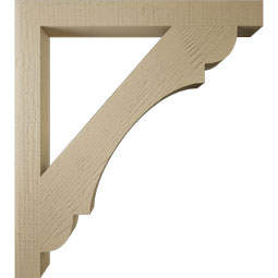 Ekena Millwork - BKTUR035X34X38OLY05RCPR - Timberthane Faux Wood Olympic Style Bracket, Block Ends, 3 1/2"W x 34"D x 38"H, Primed Tan