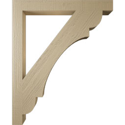 Ekena Millwork - BKTUR035X34X42OLY05RCPR - Timberthane Faux Wood Olympic Style Bracket, Block Ends, 3 1/2"W x 34"D x 42"H, Primed Tan