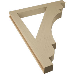 Ekena Millwork - BKTUR035X34X42OLY05RCPR - Timberthane Faux Wood Olympic Style Bracket, Block Ends, 3 1/2"W x 34"D x 42"H, Primed Tan