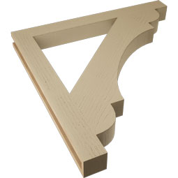 Ekena Millwork - BKTUR035X36X36OLY05RCPR - Timberthane Faux Wood Olympic Style Bracket, Block Ends, 3 1/2"W x 36"D x 36"H, Primed Tan
