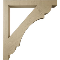 Ekena Millwork - BKTUR035X36X40OLY05RCPR - Timberthane Faux Wood Olympic Style Bracket, Block Ends, 3 1/2"W x 36"D x 40"H, Primed Tan