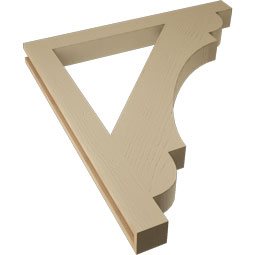 Ekena Millwork - BKTUR035X36X40OLY05RCPR - Timberthane Faux Wood Olympic Style Bracket, Block Ends, 3 1/2"W x 36"D x 40"H, Primed Tan