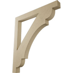 Ekena Millwork - BKTUR035X36X40OLY05RCPR - Timberthane Faux Wood Olympic Style Bracket, Block Ends, 3 1/2"W x 36"D x 40"H, Primed Tan