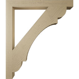 Ekena Millwork - BKTUR035X36X42OLY05RCPR - Timberthane Faux Wood Olympic Style Bracket, Block Ends, 3 1/2"W x 36"D x 42"H, Primed Tan