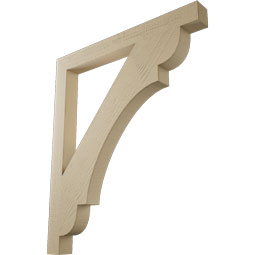 Ekena Millwork - BKTUR035X36X42OLY05RCPR - Timberthane Faux Wood Olympic Style Bracket, Block Ends, 3 1/2"W x 36"D x 42"H, Primed Tan