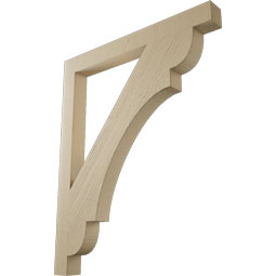 Ekena Millwork - BKTUR035X36X44OLY05RCPR - Timberthane Faux Wood Olympic Style Bracket, Block Ends, 3 1/2"W x 36"D x 44"H, Primed Tan