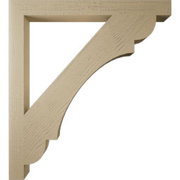 Ekena Millwork - BKTUR035X38X42OLY05RCPR - Timberthane Faux Wood Olympic Style Bracket, Block Ends, 3 1/2"W x 38"D x 42"H, Primed Tan