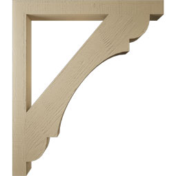 Ekena Millwork - BKTUR035X38X44OLY05RCPR - Timberthane Faux Wood Olympic Style Bracket, Block Ends, 3 1/2"W x 38"D x 44"H, Primed Tan
