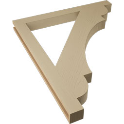 Ekena Millwork - BKTUR035X38X44OLY05RCPR - Timberthane Faux Wood Olympic Style Bracket, Block Ends, 3 1/2"W x 38"D x 44"H, Primed Tan