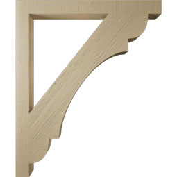 Ekena Millwork - BKTUR035X38X46OLY05RCPR - Timberthane Faux Wood Olympic Style Bracket, Block Ends, 3 1/2"W x 38"D x 46"H, Primed Tan