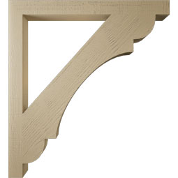 Ekena Millwork - BKTUR035X40X44OLY05RCPR - Timberthane Faux Wood Olympic Style Bracket, Block Ends, 3 1/2"W x 40"D x 44"H, Primed Tan