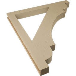 Ekena Millwork - BKTUR035X40X44OLY05RCPR - Timberthane Faux Wood Olympic Style Bracket, Block Ends, 3 1/2"W x 40"D x 44"H, Primed Tan