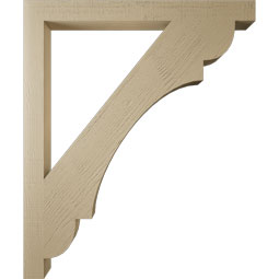 Ekena Millwork - BKTUR035X40X48OLY05RCPR - Timberthane Faux Wood Olympic Style Bracket, Block Ends, 3 1/2"W x 40"D x 48"H, Primed Tan