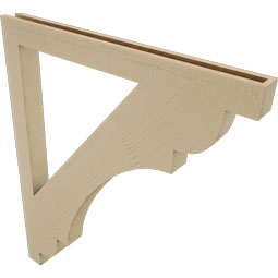 Ekena Millwork - BKTUR035X40X48OLY05RCPR - Timberthane Faux Wood Olympic Style Bracket, Block Ends, 3 1/2"W x 40"D x 48"H, Primed Tan