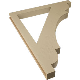 Ekena Millwork - BKTUR035X40X48OLY05RCPR - Timberthane Faux Wood Olympic Style Bracket, Block Ends, 3 1/2"W x 40"D x 48"H, Primed Tan