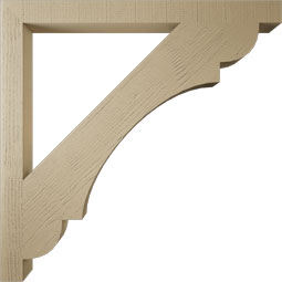 Ekena Millwork - BKTUR035X44X44OLY05RCPR - Timberthane Faux Wood Olympic Style Bracket, Block Ends, 3 1/2"W x 44"D x 44"H, Primed Tan