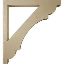 Ekena Millwork - BKTUR035X44X48OLY05RCPR - Timberthane Faux Wood Olympic Style Bracket, Block Ends, 3 1/2"W x 44"D x 48"H, Primed Tan