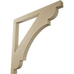 Ekena Millwork - BKTUR035X46X46OLY05RCPR - Timberthane Faux Wood Olympic Style Bracket, Block Ends, 3 1/2"W x 46"D x 46"H, Primed Tan
