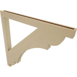 Ekena Millwork - BKTUR035X48X48OLY05RCPR - Timberthane Faux Wood Olympic Style Bracket, Block Ends, 3 1/2"W x 48"D x 48"H, Primed Tan