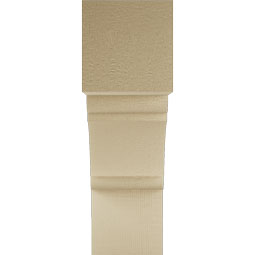 Ekena Millwork - BKTUR055X18X18OLY05RCPR - Timberthane Faux Wood Olympic Style Bracket, Block Ends, 5 1/2"W x 18"D x 18"H, Primed Tan