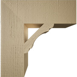 Ekena Millwork - BKTUR055X18X18OLY05RCPR - Timberthane Faux Wood Olympic Style Bracket, Block Ends, 5 1/2"W x 18"D x 18"H, Primed Tan