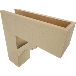 Ekena Millwork - BKTUR055X18X18OLY05RCPR - Timberthane Faux Wood Olympic Style Bracket, Block Ends, 5 1/2"W x 18"D x 18"H, Primed Tan