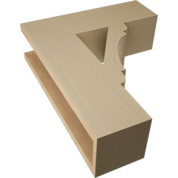Ekena Millwork - BKTUR055X18X22OLY05RCPR - Timberthane Faux Wood Olympic Style Bracket, Block Ends, 5 1/2"W x 18"D x 22"H, Primed Tan