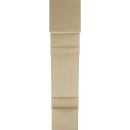 Ekena Millwork - BKTUR055X18X26OLY05RCPR - Timberthane Faux Wood Olympic Style Bracket, Block Ends, 5 1/2"W x 18"D x 26"H, Primed Tan