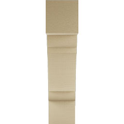 Ekena Millwork - BKTUR055X20X24OLY05RCPR - Timberthane Faux Wood Olympic Style Bracket, Block Ends, 5 1/2"W x 20"D x 24"H, Primed Tan