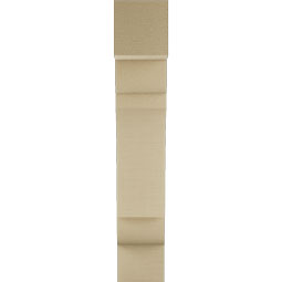 Ekena Millwork - BKTUR055X20X32OLY05RCPR - Timberthane Faux Wood Olympic Style Bracket, Block Ends, 5 1/2"W x 20"D x 32"H, Primed Tan