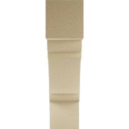 Ekena Millwork - BKTUR055X22X22OLY05RCPR - Timberthane Faux Wood Olympic Style Bracket, Block Ends, 5 1/2"W x 22"D x 22"H, Primed Tan