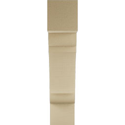 Ekena Millwork - BKTUR055X22X26OLY05RCPR - Timberthane Faux Wood Olympic Style Bracket, Block Ends, 5 1/2"W x 22"D x 26"H, Primed Tan