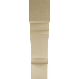 Ekena Millwork - BKTUR055X24X24OLY05RCPR - Timberthane Faux Wood Olympic Style Bracket, Block Ends, 5 1/2"W x 24"D x 24"H, Primed Tan