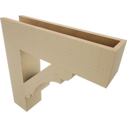 Ekena Millwork - BKTUR055X24X24OLY05RCPR - Timberthane Faux Wood Olympic Style Bracket, Block Ends, 5 1/2"W x 24"D x 24"H, Primed Tan
