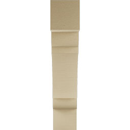 Ekena Millwork - BKTUR055X24X28OLY05RCPR - Timberthane Faux Wood Olympic Style Bracket, Block Ends, 5 1/2"W x 24"D x 28"H, Primed Tan