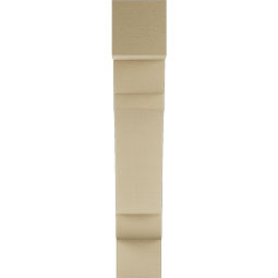 Ekena Millwork - BKTUR055X24X32OLY05RCPR - Timberthane Faux Wood Olympic Style Bracket, Block Ends, 5 1/2"W x 24"D x 32"H, Primed Tan