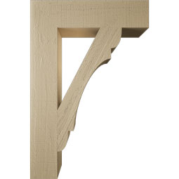 Ekena Millwork - BKTUR055X24X36OLY05RCPR - Timberthane Faux Wood Olympic Style Bracket, Block Ends, 5 1/2"W x 24"D x 36"H, Primed Tan