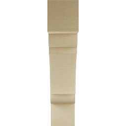 Ekena Millwork - BKTUR055X26X26OLY05RCPR - Timberthane Faux Wood Olympic Style Bracket, Block Ends, 5 1/2"W x 26"D x 26"H, Primed Tan