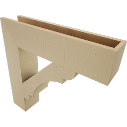 Ekena Millwork - BKTUR055X26X26OLY05RCPR - Timberthane Faux Wood Olympic Style Bracket, Block Ends, 5 1/2"W x 26"D x 26"H, Primed Tan