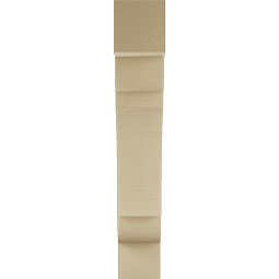 Ekena Millwork - BKTUR055X26X34OLY05RCPR - Timberthane Faux Wood Olympic Style Bracket, Block Ends, 5 1/2"W x 26"D x 34"H, Primed Tan