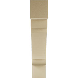 Ekena Millwork - BKTUR055X28X28OLY05RCPR - Timberthane Faux Wood Olympic Style Bracket, Block Ends, 5 1/2"W x 28"D x 28"H, Primed Tan