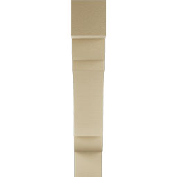Ekena Millwork - BKTUR055X28X32OLY05RCPR - Timberthane Faux Wood Olympic Style Bracket, Block Ends, 5 1/2"W x 28"D x 32"H, Primed Tan