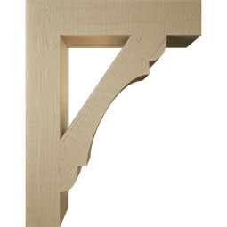 Ekena Millwork - BKTUR055X28X36OLY05RCPR - Timberthane Faux Wood Olympic Style Bracket, Block Ends, 5 1/2"W x 28"D x 36"H, Primed Tan