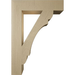 Ekena Millwork - BKTUR055X28X40OLY05RCPR - Timberthane Faux Wood Olympic Style Bracket, Block Ends, 5 1/2"W x 28"D x 40"H, Primed Tan