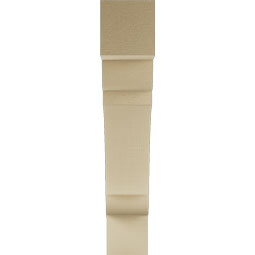 Ekena Millwork - BKTUR055X30X30OLY05RCPR - Timberthane Faux Wood Olympic Style Bracket, Block Ends, 5 1/2"W x 30"D x 30"H, Primed Tan