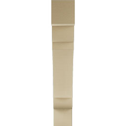 Ekena Millwork - BKTUR055X30X34OLY05RCPR - Timberthane Faux Wood Olympic Style Bracket, Block Ends, 5 1/2"W x 30"D x 34"H, Primed Tan
