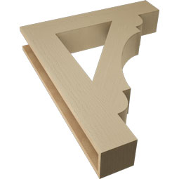 Ekena Millwork - BKTUR055X30X36OLY05RCPR - Timberthane Faux Wood Olympic Style Bracket, Block Ends, 5 1/2"W x 30"D x 36"H, Primed Tan