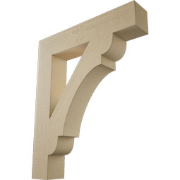 Ekena Millwork - BKTUR055X30X36OLY05RCPR - Timberthane Faux Wood Olympic Style Bracket, Block Ends, 5 1/2"W x 30"D x 36"H, Primed Tan